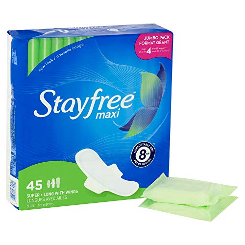 Stayfree Maxi Super Long Pads with Wings For Women, Reliable Protection and A...