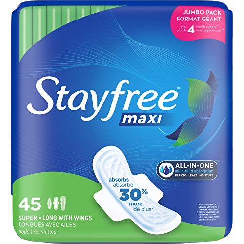 Stayfree Maxi Super Long Pads with Wings For Women, Reliable Protection and A...