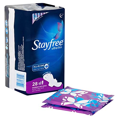 Stayfree Ultra Thin Overnight Pads with Wings, For Women, Reliable Protection...