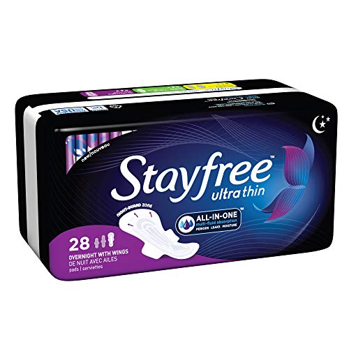 Stayfree Ultra Thin Overnight Pads with Wings, For Women, Reliable Protection...