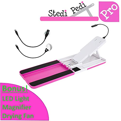 Stedi Pedi Pro Professional Home Pedicure Kit with Lit Magnifier, Drying Fan,...