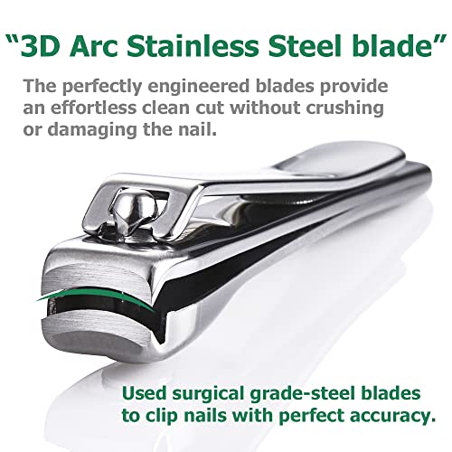 Steinder Fingernail Clippers Premium Nail Clippers Metal Clipper Built-in Cat...