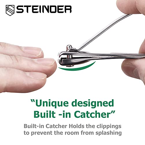 Steinder Fingernail Clippers Premium Nail Clippers Metal Clipper Built-in Cat...