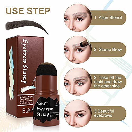 Eyebrow Stamp Stencil Kit, Professional Waterproof Adjustable Long Lasting Bu...