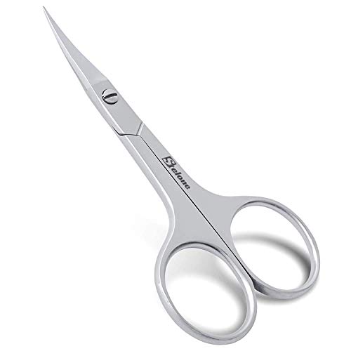 Stelone Professional Cuticle Scissors, Eyebrow Scissors, Stainless Steel Curv...