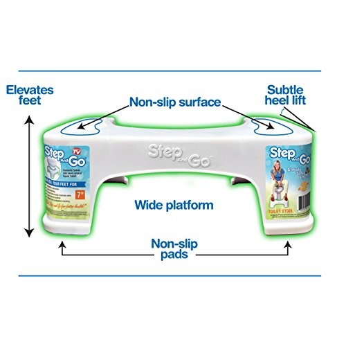 Step and Go LLC Toilet Stool 7” New - Proper Toilet Posture for Better and He...