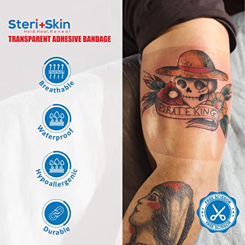 Tattoo Bandage Aftercare Healing Wrap, 6”x 40”, Transparent Sanitary Film Fle...