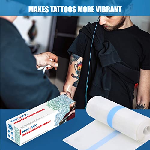 Tattoo Bandage Aftercare Healing Wrap, 6”x 40”, Transparent Sanitary Film Fle...