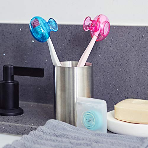 Steripod Clip-On Toothbrush Protector, Clear Blue and Clear Green, 2 Count