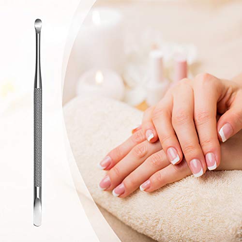 Professional Cuticle Pusher and Spoon Nail Cleaner | Dual Sided Stainless Ste...