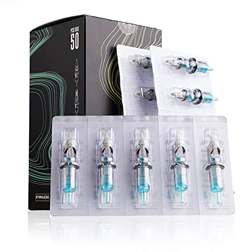 STIGMA Aquamarine Knight Bugpin Tattoo Cartridges Assorted 50pcs of Round Lin...