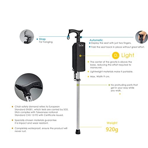 STMDCG TA-DA Foldable Lightweight Canes Chair Mountaineering Walking Outdoors...