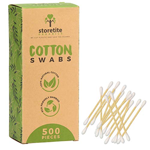 Storetite Organics, Biodegradable Bamboo Cotton Swabs - Buds for Ear Cleaning...