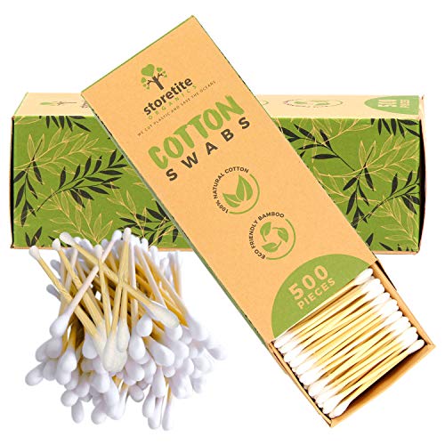 Storetite Organics, Biodegradable Bamboo Cotton Swabs - Buds for Ear Cleaning...