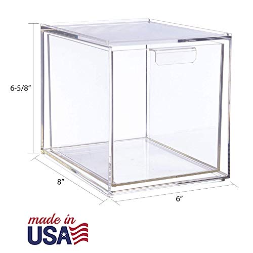 STORi Audrey Stackable Cosmetic Organizer Drawers 6-3/4" Tall | set of 2 Clear