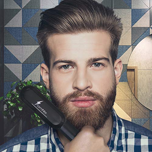 Beard Straightener Brush w/Free Beard Balm & Comb, Premium Hair Straightening...