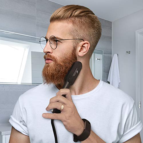 Beard Straightener Brush w/Free Beard Balm & Comb, Premium Hair Straightening...