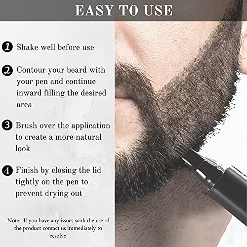 4-Tip Beard Pencil Filler for Men (2 pack), Updated Beard Filling Pen Kit wit...