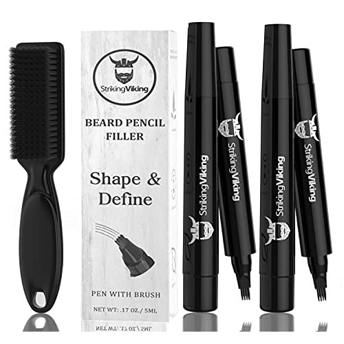4-Tip Beard Pencil Filler for Men (2 pack), Updated Beard Filling Pen Kit wit...