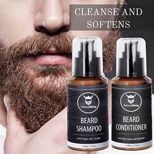 Beard Shampoo and Conditioner for Men, Striking Viking Beard Wash Set Cleanse...