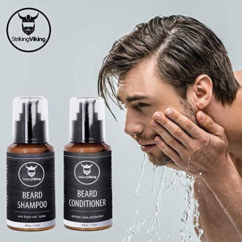 Beard Shampoo and Conditioner for Men, Striking Viking Beard Wash Set Cleanse...