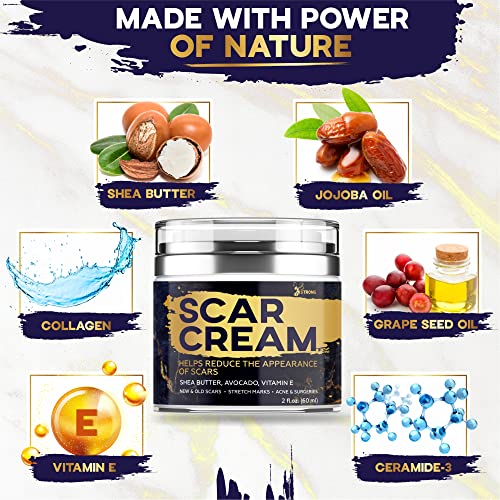 Potent Scar Removal Cream for Acne Scars, Surgery, Cuts, Burns - Stretch Mark...