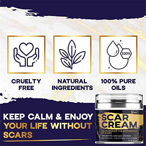 Potent Scar Removal Cream for Acne Scars, Surgery, Cuts, Burns - Stretch Mark...