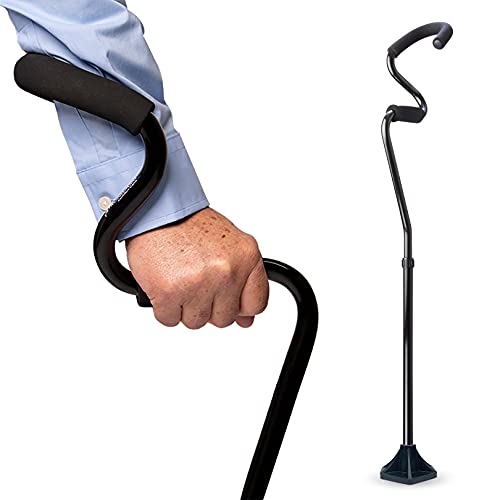 StrongArm Comfort Cane Self Standing Lightweight Adjustable Walking Cane + St...