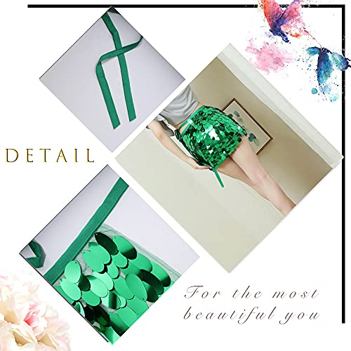 Sttiafay Belly Dance Sequin Skirt Mermaid Hip Scarf Wrap Mini Skirt Rave Cost...