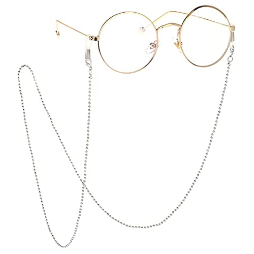 Sttiafay Silver Beaded Eyeglass Chains Sunglass Eyewear Strap Holder Non-slip...