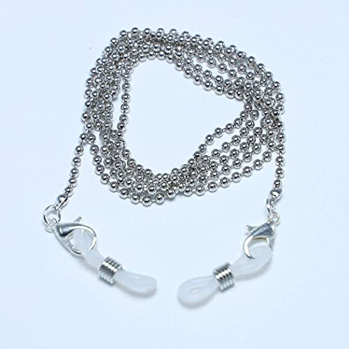 Sttiafay Silver Beaded Eyeglass Chains Sunglass Eyewear Strap Holder Non-slip...