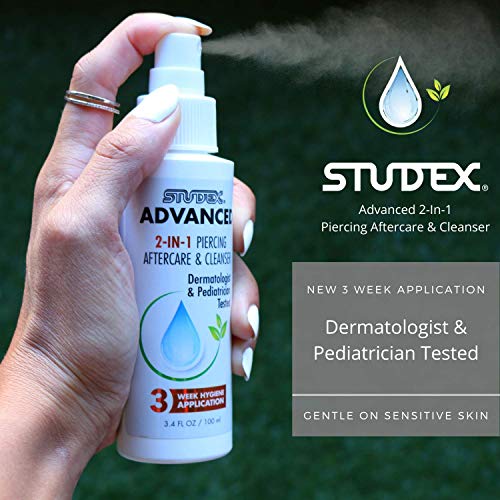 Studex Advanced Piercing Aftercare & Cleanser 3.4oz | Hypochlorous Acid Solut...
