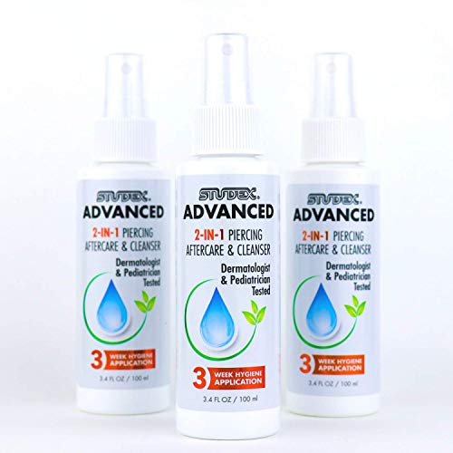 Studex Advanced Piercing Aftercare & Cleanser 3.4oz | Hypochlorous Acid Solut...