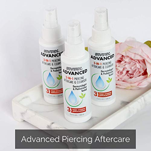Studex Advanced Piercing Aftercare & Cleanser 3.4oz | Hypochlorous Acid Solut...