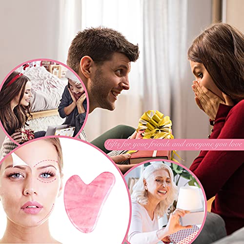 Gua Sha Massage Tool, Real Jade Rose Quartz Gua Sha Stone, Natural Jade Face ...