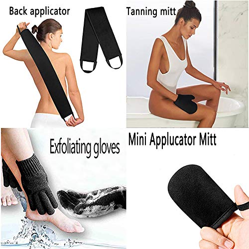 stusgo Self Tanning Mitt Applicator Kit 4 in 1 -Exfoliating Glove,Tan Mitt Ap...