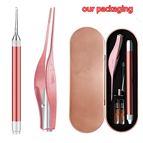 2 Pack Ear Wax Removal Tools with Light - Earpick Cleaning Kit for Humans, Ea...