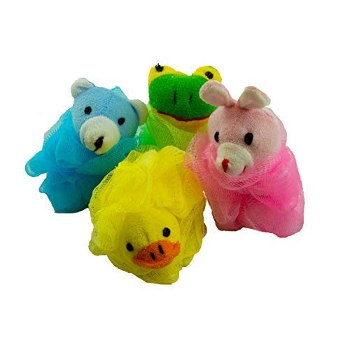 Children's Animal Bath Sponge Loofah 4 Pack