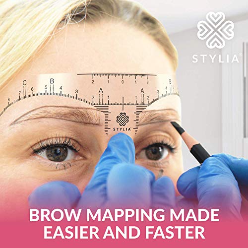 Disposable Eyebrow Ruler Stencils - Transparent Mapping Stickers for Microbla...