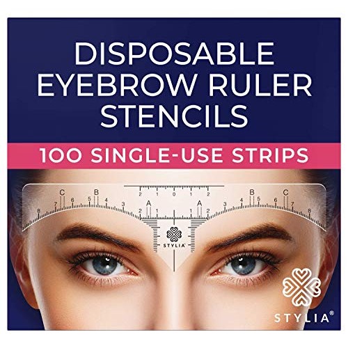 Disposable Eyebrow Ruler Stencils - Transparent Mapping Stickers for Microbla...