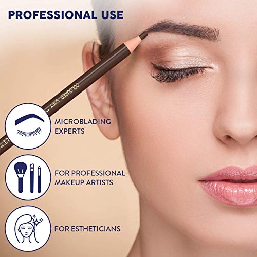 Microblading Supplies Waterproof Eyebrow Pencil - 12 Piece Brown Brow Mapping...