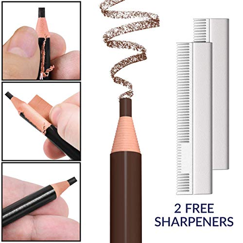 Microblading Supplies Waterproof Eyebrow Pencil - 12 Piece Brown Brow Mapping...