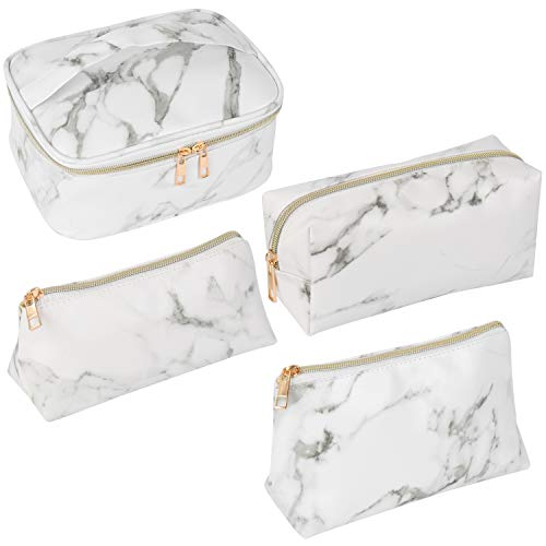 SUBANG 4 Pack Marble Makeup Bag Toiletry Bag Travel Bag Portable Cosmetic Bag...