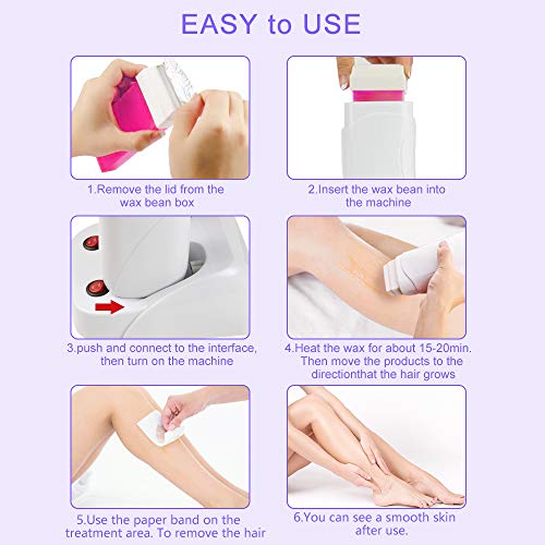 110V Double Depilatory Wax Warmer Waxing Kit for Women Men Coarse Hair Remova...