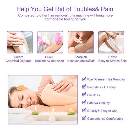 110V Double Depilatory Wax Warmer Waxing Kit for Women Men Coarse Hair Remova...