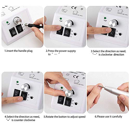 Professional Electric Nail Drill Machine Nail File Drill Set Kit for Acrylic ...