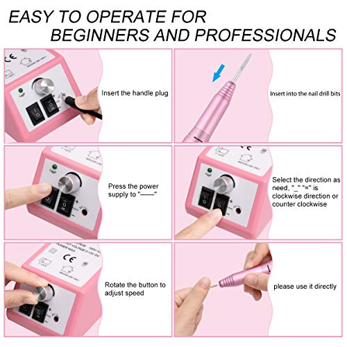 Professional Finger Toe Nail Care Electric Nail Drill Machine Manicure Pedicu...