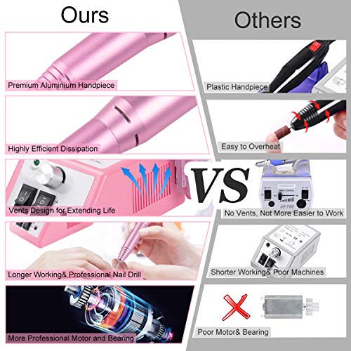 Professional Finger Toe Nail Care Electric Nail Drill Machine Manicure Pedicu...