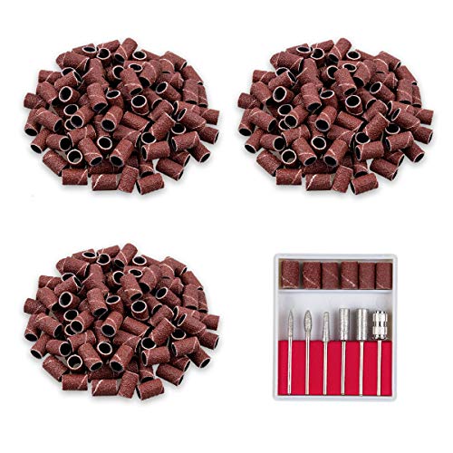 Subay Professional Nail Art Drill Bits Set 6PCS 3/32inch, Sanding Bands 300PC...