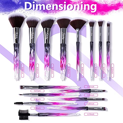 Subsky Makeup Brushes 22Pcs Sparkling Crystal Style Makeup Brushes Set with M...